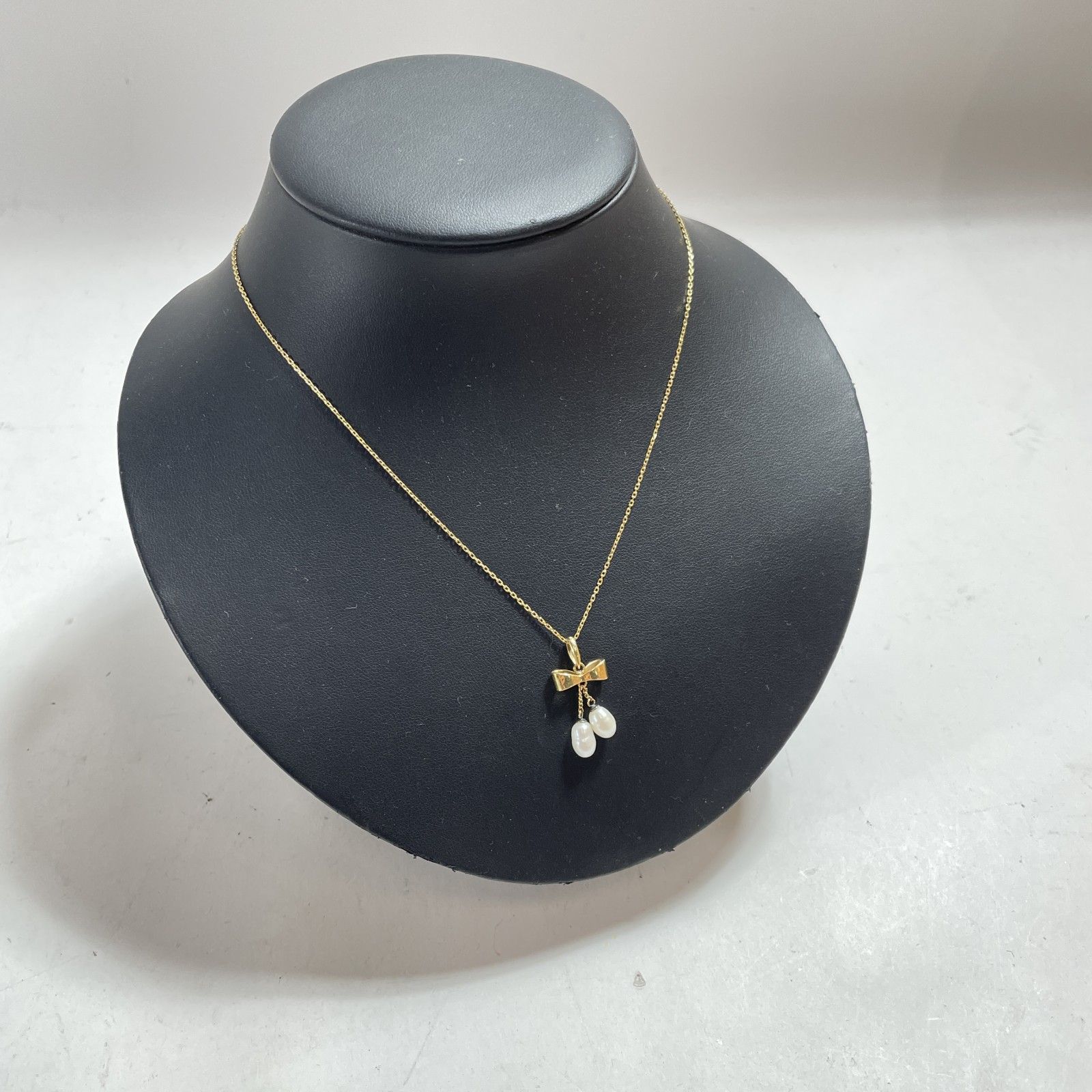 K18 750刻印 18金 ゴールド リボンモチーフトップス付き チェーンネックレス 造幣局ホールマーク有 総重量3.53g 現状品 0.003kg