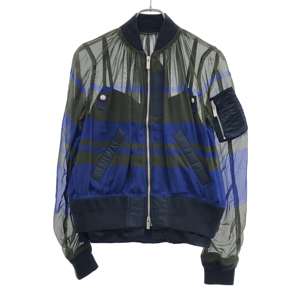 sacai サカイ 2019 シアーボーダードッキングボンバージャケット 19