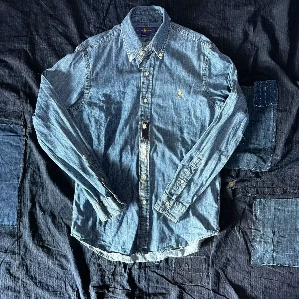 ポロラルフローレン クラシックフィット シャンブレー シャツ S