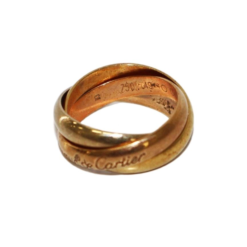 カルティエ Cartier トリニティリング 指輪 K 18 8号 イエローゴールド ピンクゴールド KH OH