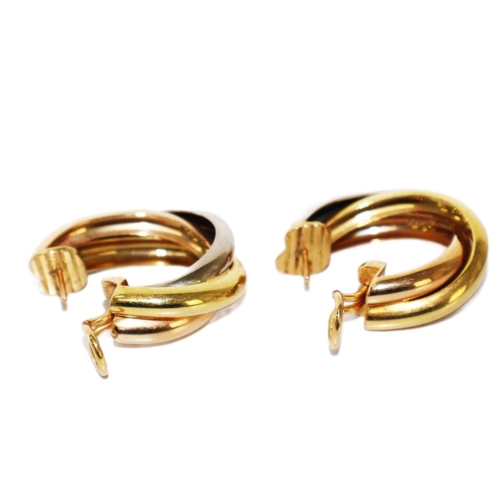カルティエ Cartier トリニティ ピアス 750 K18 イエローゴールド