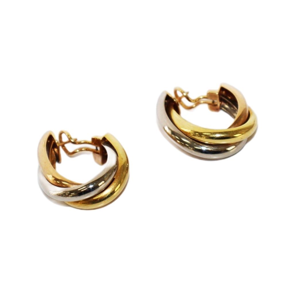 カルティエ Cartier トリニティ ピアス 750 K18 イエローゴールド ピンクゴールド ホワイトゴールド KH OH