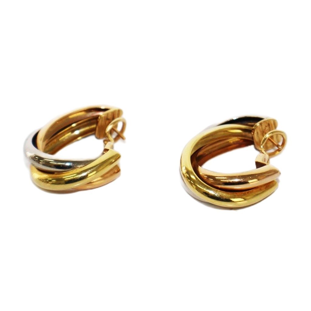 カルティエ Cartier トリニティ ピアス 750 K 18 イエローゴールド ピンクゴールド ホワイトゴールド KH OH