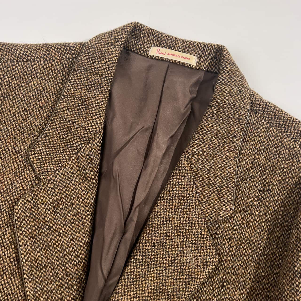 PAPAS パパス × Harris Tweed ハリスツイード くるみボタン ウール