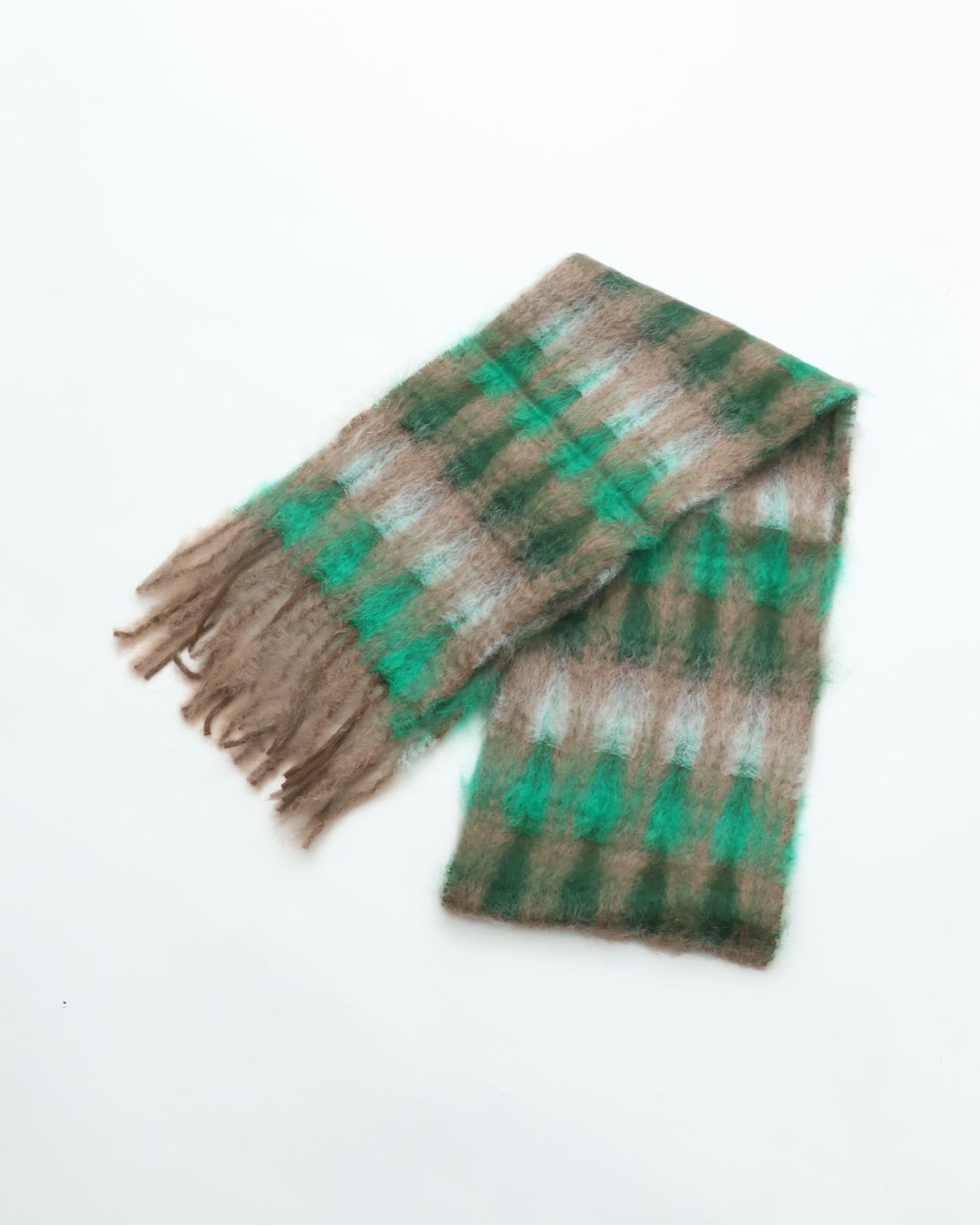 MANTAS EZCARAY マンタスエスカライ MIA モヘアストール MIxsd 6 F グリーン系 マフラー