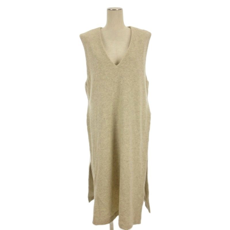 カグレ かぐれ サイドスリット ワンピース ロング ベージュ系 F