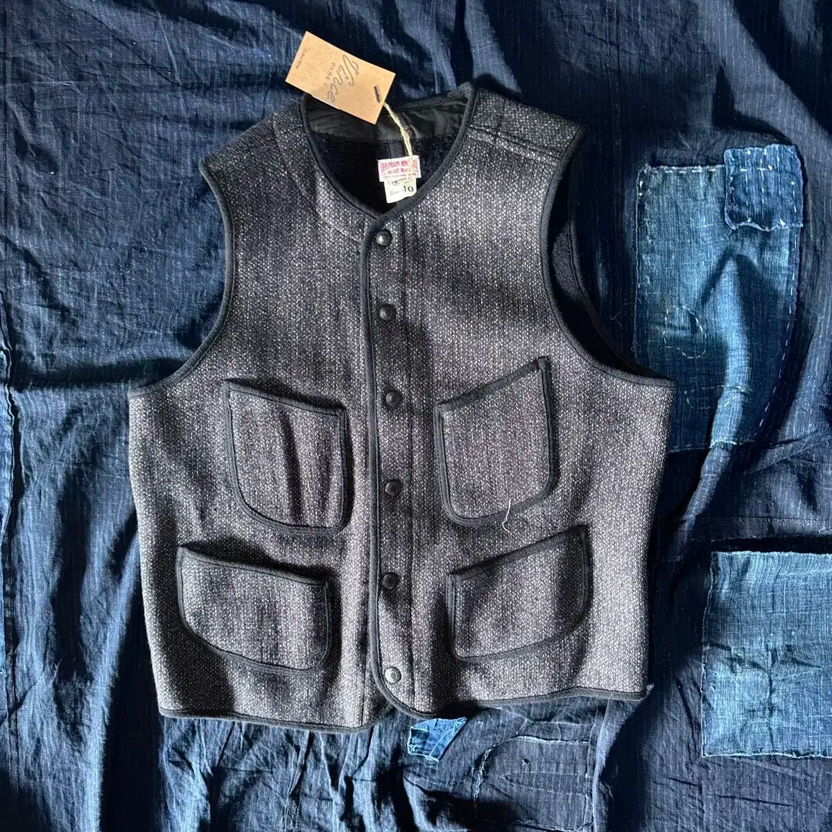 BRONSON 1930s ソルトアンドペッパー ビーチクロス ウール ベスト 40