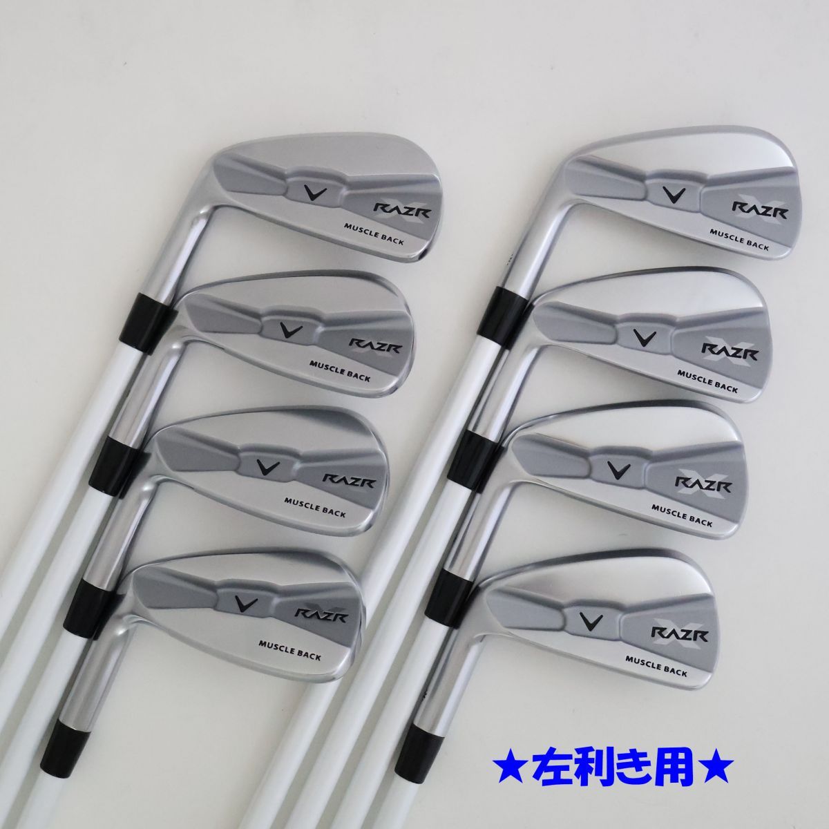 訳有 左 キャロウェイ RAZR X MUSCLE レイザー X マッスルアイアン 8本セット KBS TOUR CUSTOM SERIES VOX AMERICAN FLAGS 82830