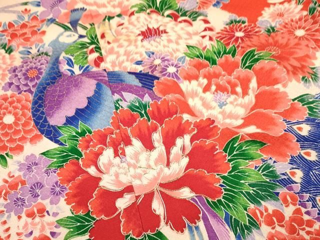 平和屋着物[]七五三 女の子 7歳 祝着 四つ身 襦袢(半衿刺繍)セット 駒  