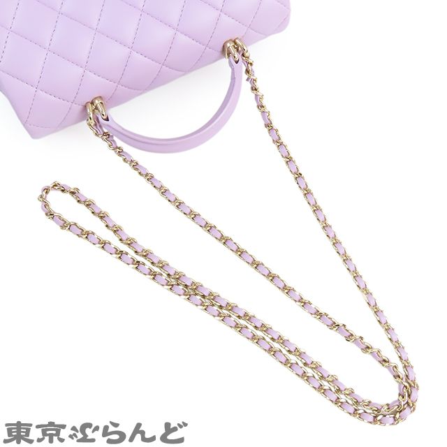 シャネル トップハンドル ミニフラップ AS2431 ライトパープル