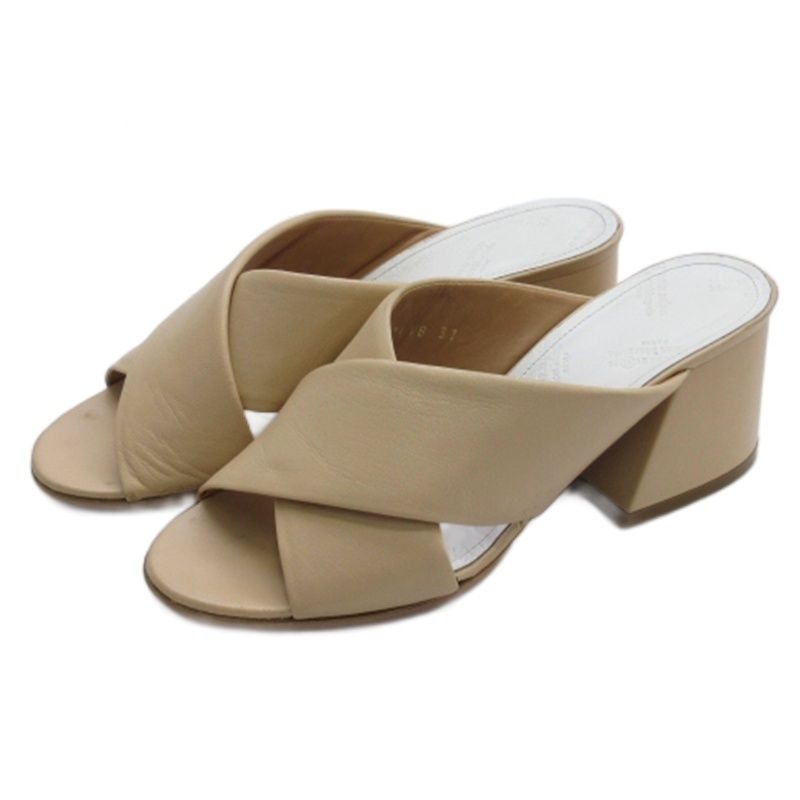 メゾンマルジェラ 22 Maison Margiela サンダル ウェッジソール レザー ベージュ系 37 24 cm