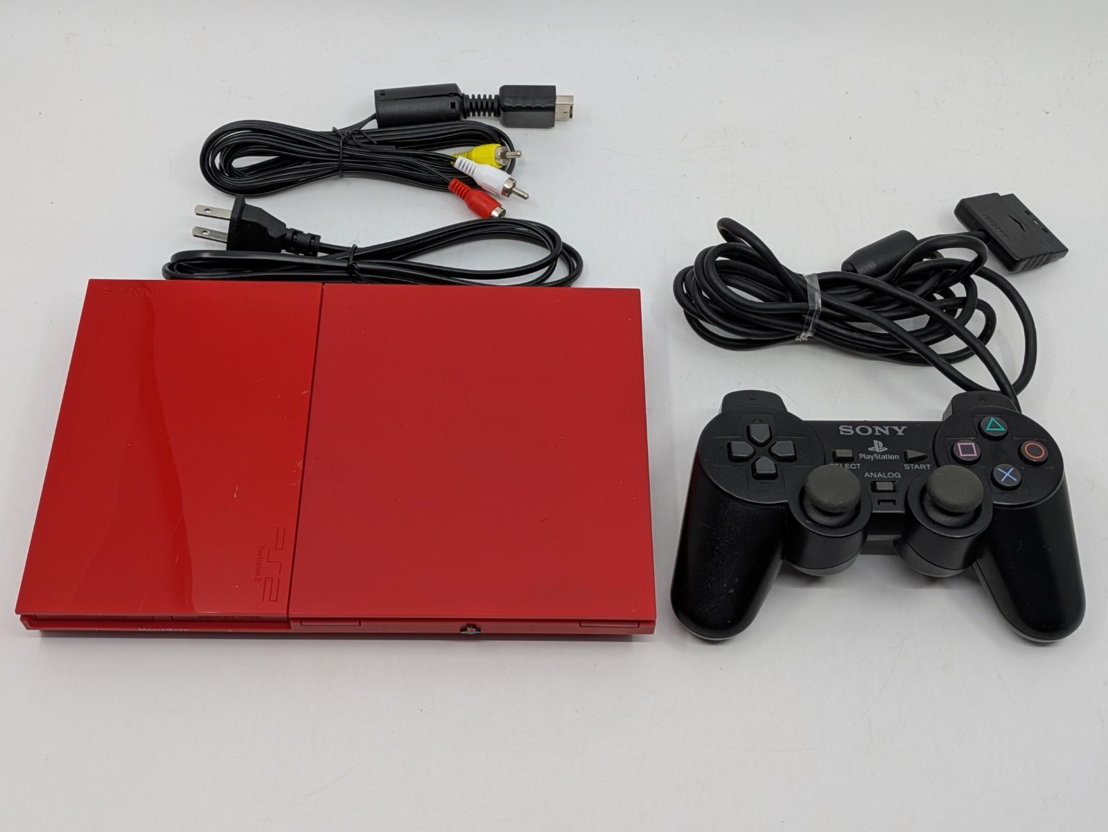 動作 済み Sony PlayStation2 PS2 本体 シナバーレッド SCPH-90000 コントローラー付