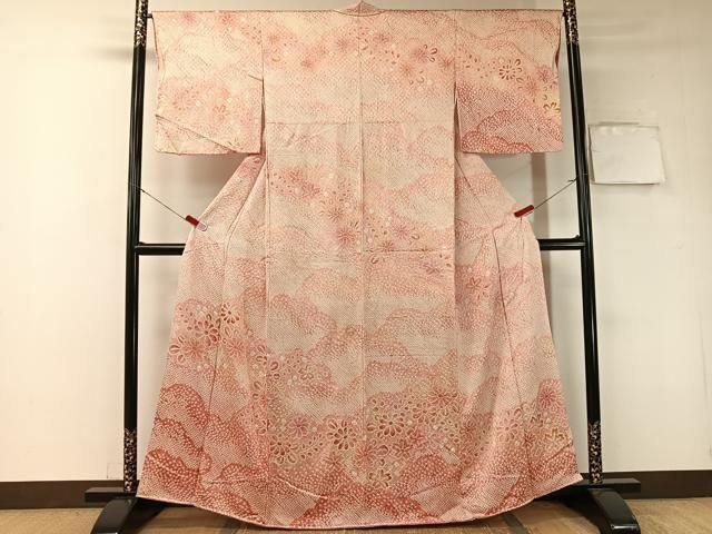 平和屋着物○訪問着 舞花文 黒地 正絹 逸品 CAAY2976vf 平和屋着物□