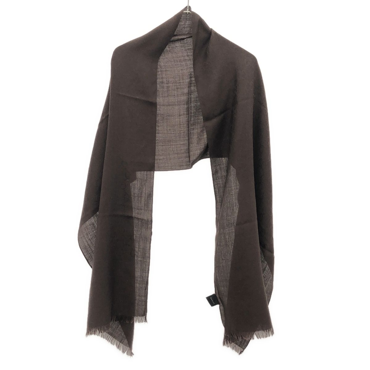 GUCCI グッチ GGジャガードウールシルクストール 165904 36646 2000 ブラウン