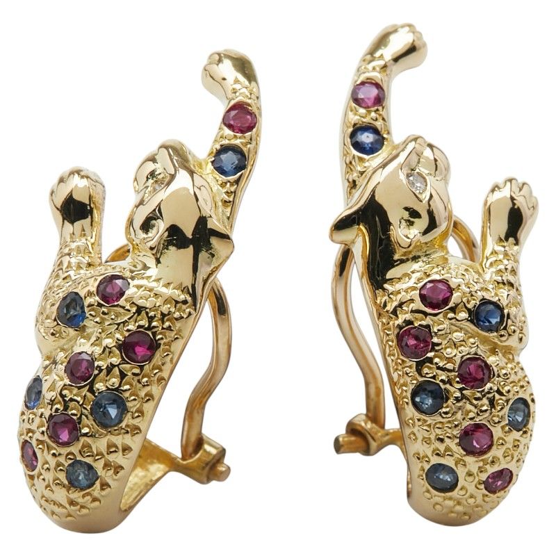 パンサー 豹 モチーフ K 18 YG イエローゴールド レディース 1-0238669