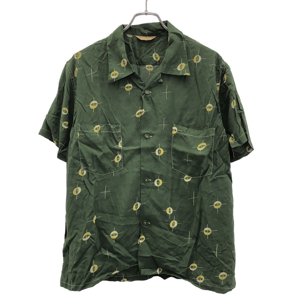 BUTCHER PRODUCTS ブッチャー プロダクツ RAYON ATOMIC SHIRT ショートスリーブアトミックシャツ カーキ 16 1 2