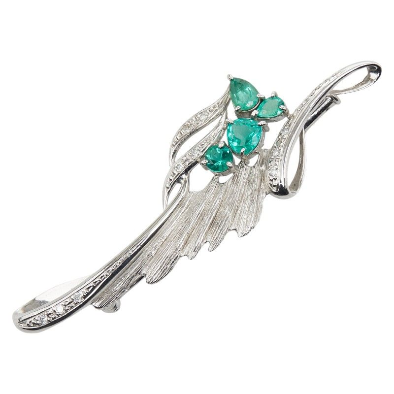 家庭的な ペンダント兼用ブローチ K18WG ホワイトゴールド K14WG ホワイトゴールド レディース 1-0241360 マフラー