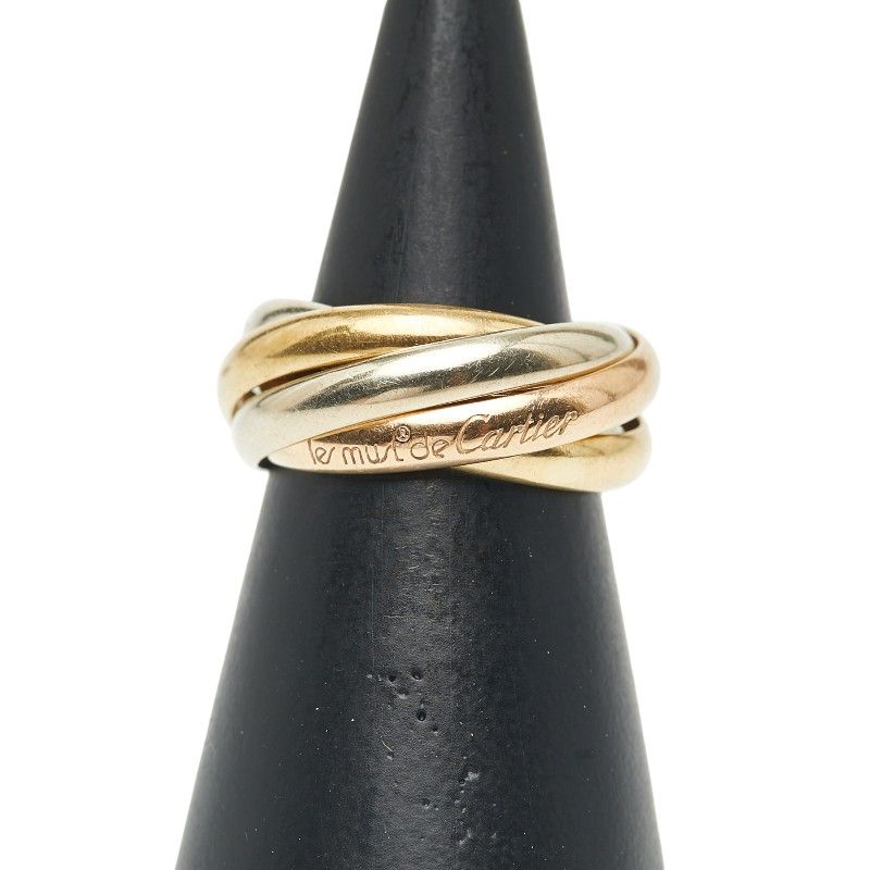 カルティエ トリニティ 5連 リング 指輪 48 K 18 YG イエローゴールド WG ホワイトゴールド PG ピンクゴールド レディース CARTIER 228-41378