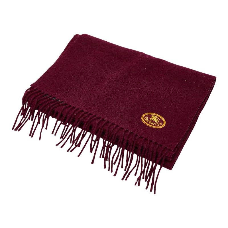 バーバリー ロゴ刺繍 ワインレッド ボルドー ウール レディース 228-41404