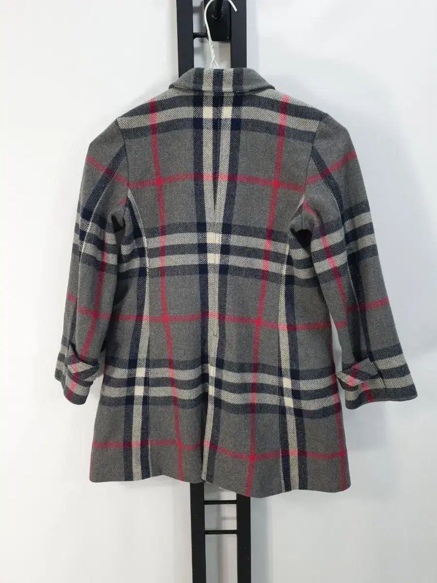 バーバリー キッズ ウール コート ジャケット グレー ピンク チェック 8 y