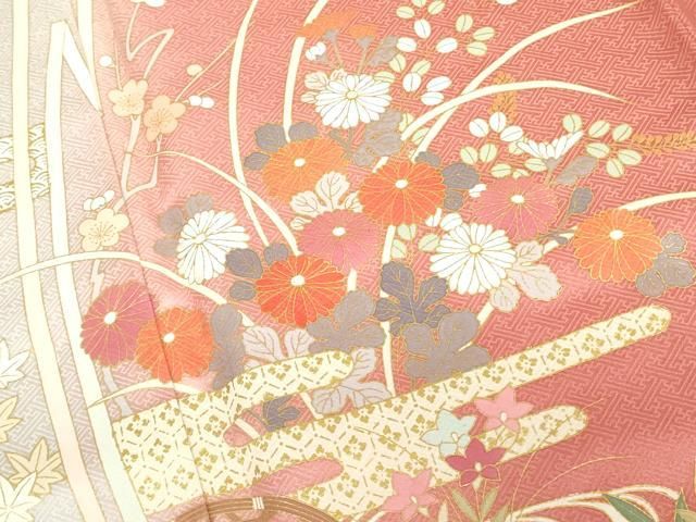 平和屋着物○訪問着 鴛鴦花文 暈し染 金彩 正絹 逸品 DAAX9947fe