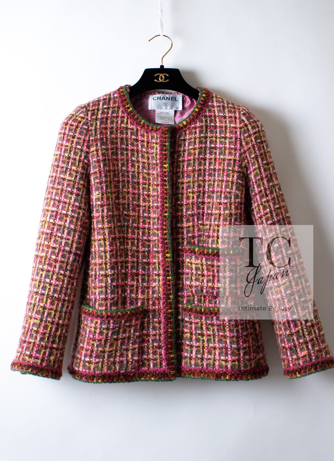 シャネル ヴィンテージ ジャケット CHANEL レッド ピンク オレンジ