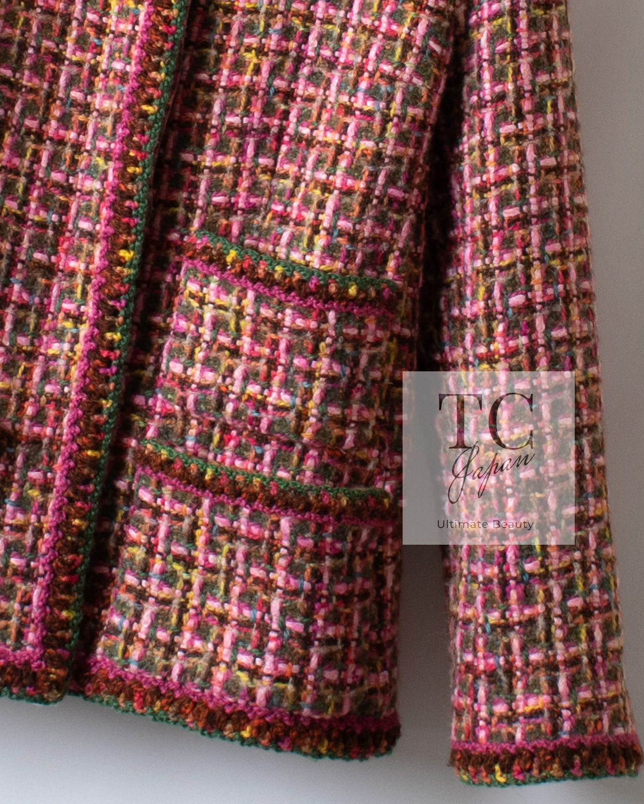 シャネル ヴィンテージ ジャケット CHANEL レッド ピンク オレンジ