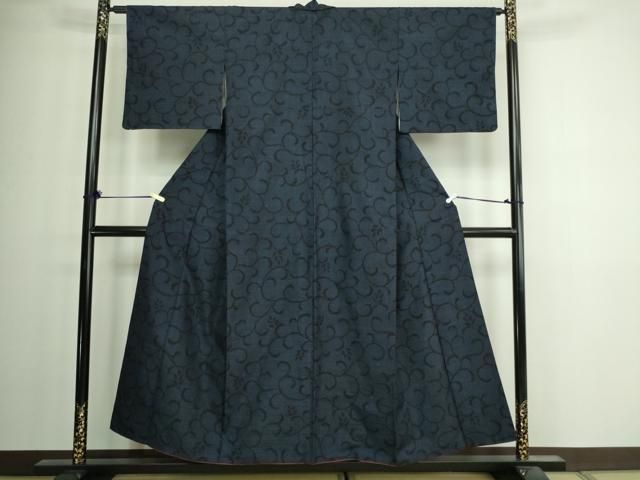 平和屋着物○上質な紬 絣文様 正絹 逸品 未使用 DAAY5536ud