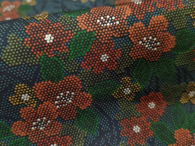 平和屋着物○小千谷紬 草花文 正絹 逸品 DAAX3814az