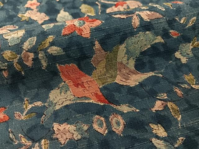 平和屋着物○上質な紬 色無地 吉祥地紋 赤墨色 正絹 逸品 CAAR8340vf