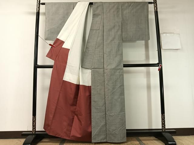 ソ*ブ様 夏物 夏大島紬 付け下げ 正絹 麻の葉 草 着物 U-7800 ソ*ブ様 夏物 夏大島紬 付け下げ 正絹 麻の葉 草 着物 U-7800