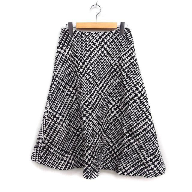 ストロベリーフィールズ STRAWBERRY-FIELDS 千鳥柄 フレアスカート