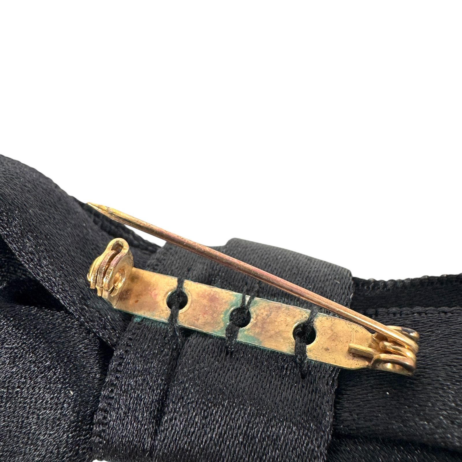  シャネル ブローチ リボン サテン ブラック系 J 0458 ブローチ コサージュ アクセサリー