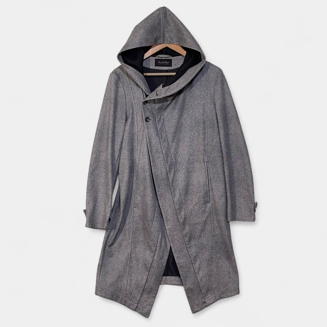 トルネードマート グレー メランジニットフードコート 変形