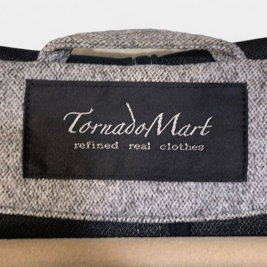 グレー メランジニットフードコート