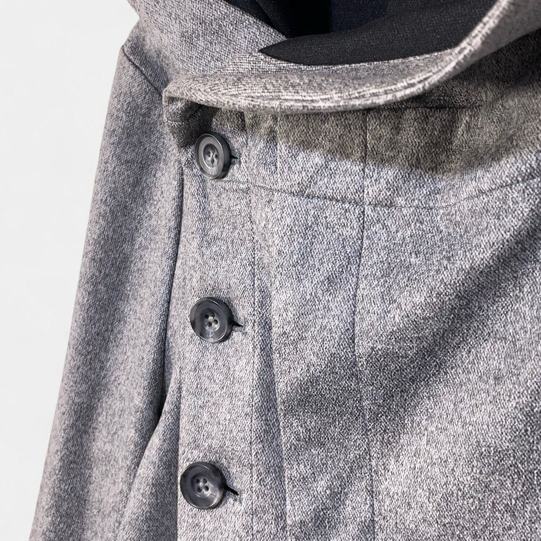 トルネードマート グレー メランジニットフードコート 変形