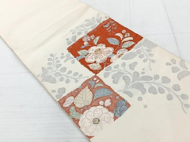 平和屋着物◎西陣 老舗 渡文謹製 手織 太鼓柄袋帯 辻が花 金銀糸 正絹