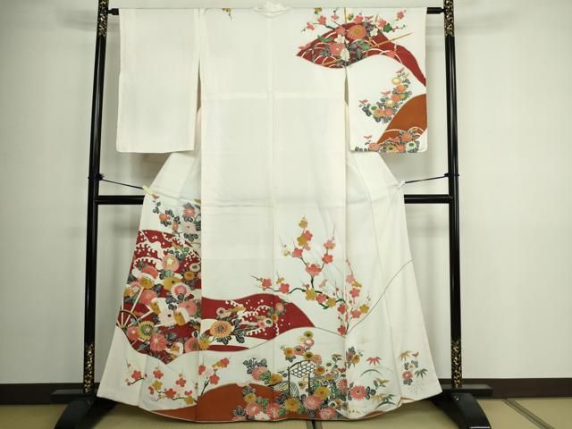 平和屋着物●訪問着　紬地　芝文　正絹　逸品　DAAX9877fe 平和屋着物○訪問着 紬地 芝文 正絹 逸品 DAAX9877fe 平和屋着物