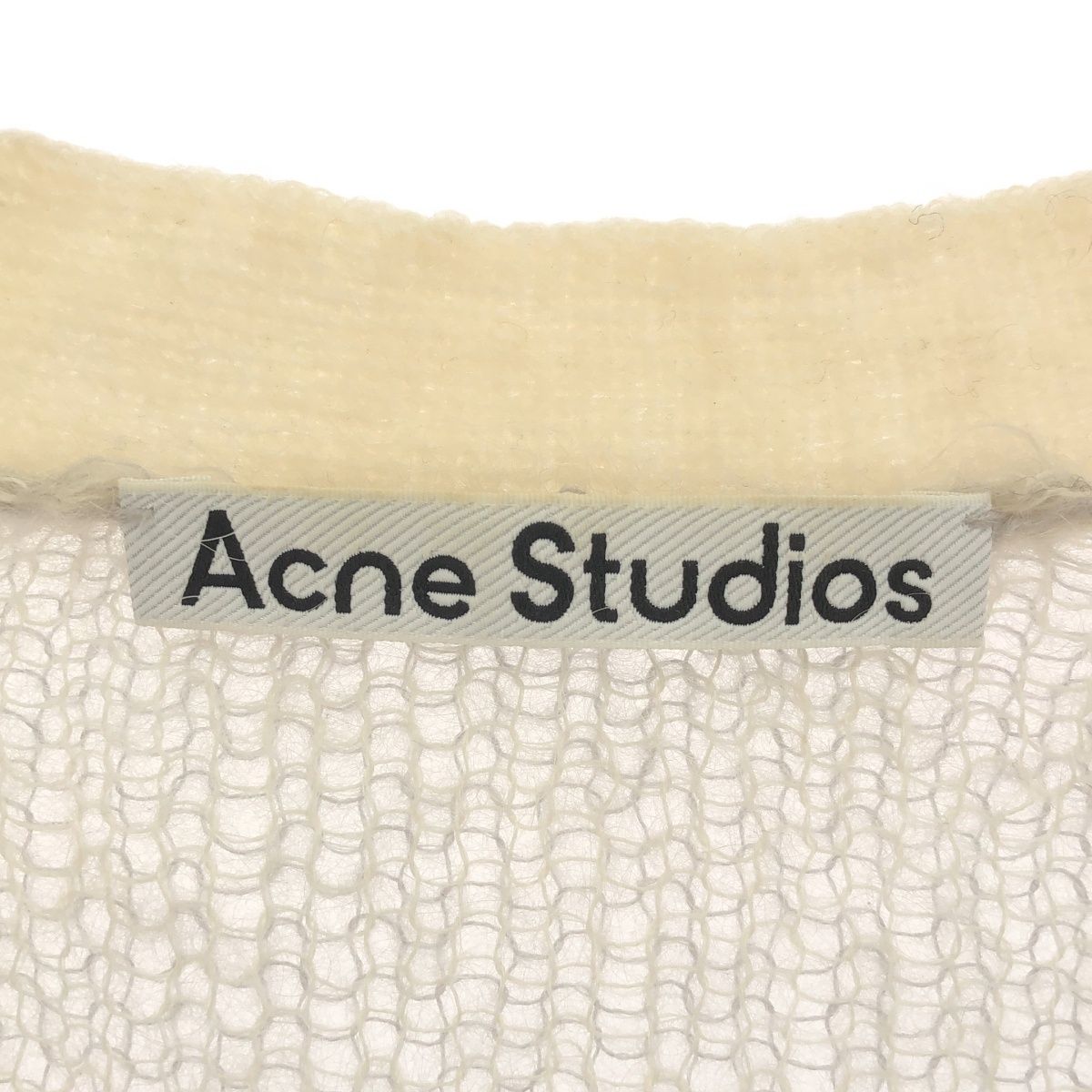 Acne Studios アクネストゥディオズ モヘヤクロップドニットカーディガン FN-WN-KNIT000382 アイボリー×ライトグレー系 XS Acne Studios アクネストゥディオズ モヘヤクロップドニット