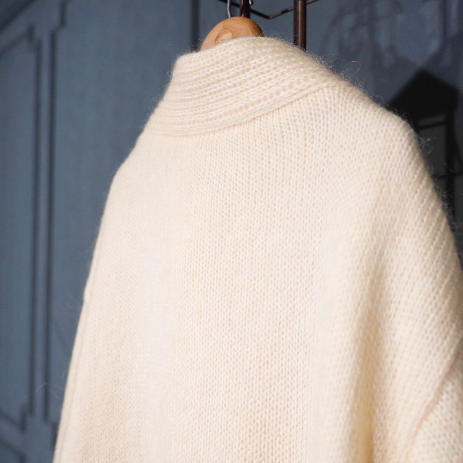 EU VINTAGE ABEL FLOWER アウトレット EMBROIDERY DESIGN MOHAIR KNIT