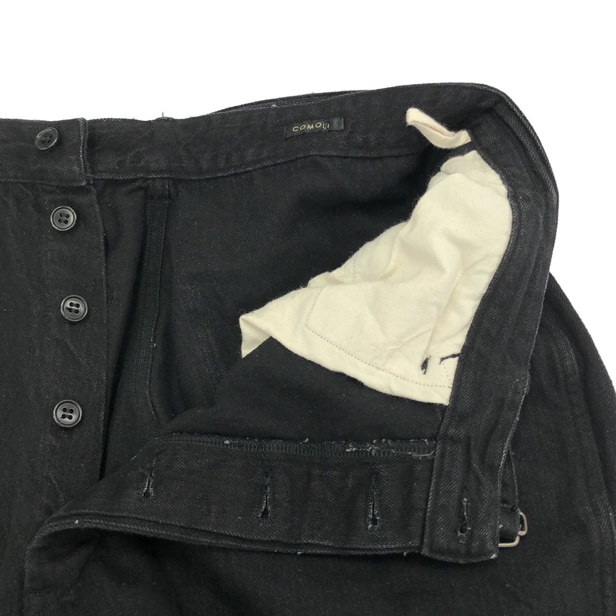 COMOLI コモリ 23SS デニムベルテッドパンツ X01-03001 ブラック 3