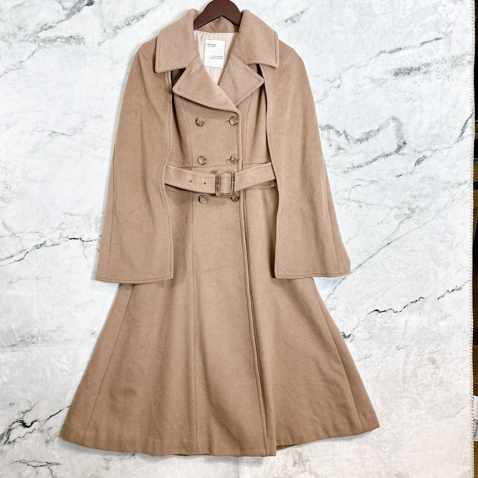 Her lip to ハーリップトゥ 2022AW ケープ付きウールトレンチコート S