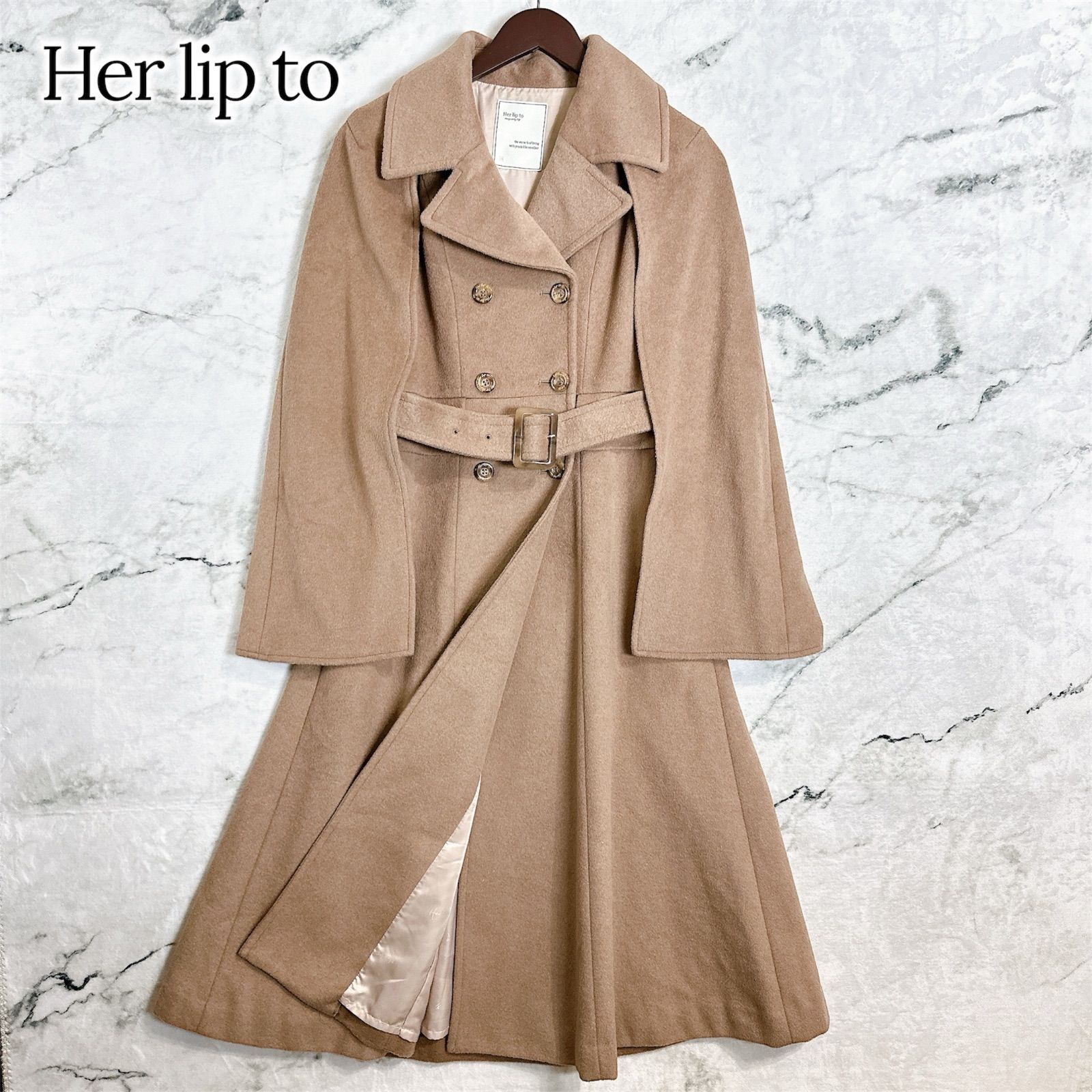 Her lip to ハーリップトゥ 2022AW ケープ付きウールトレンチコート S