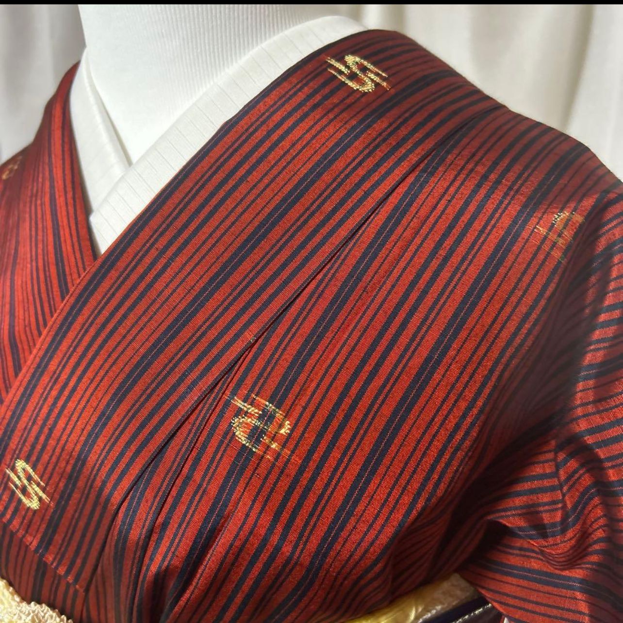 上質紬 琉球絣風