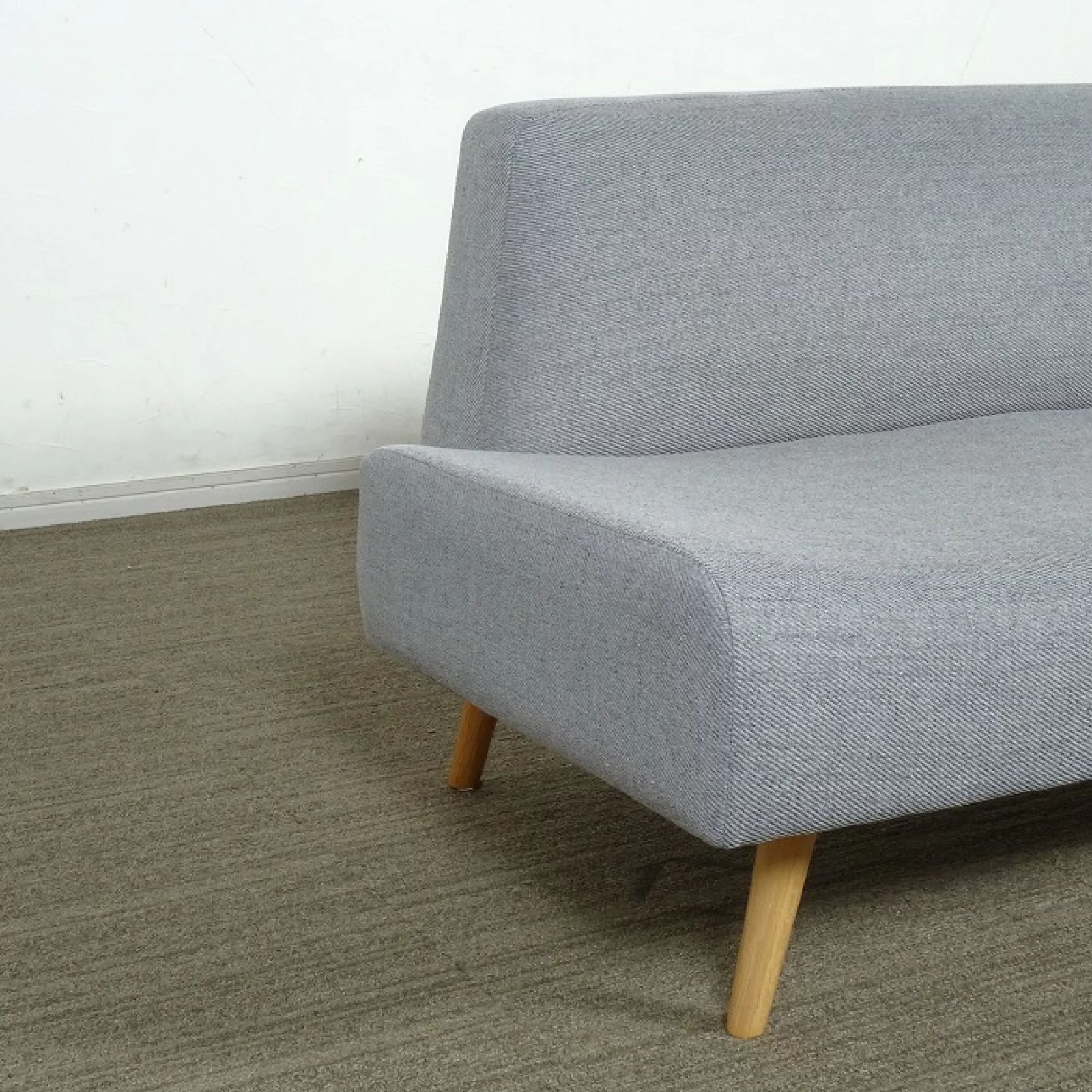 希少 3Pソファ ソファベッド ブラックレザー ボタンダウン