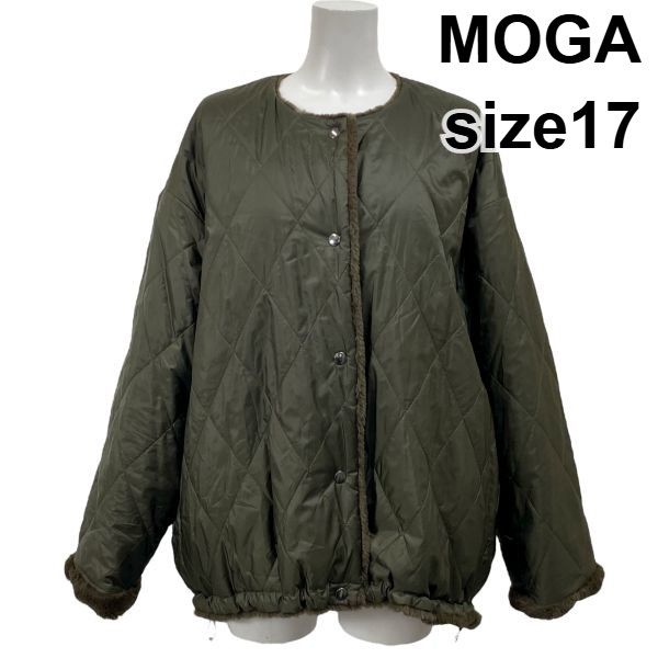 モガ MOGA キルティングジャケット 中綿ジャケット ノー 裏地ファー カーキ 17 3 L 17号 レディース S 5 X 128