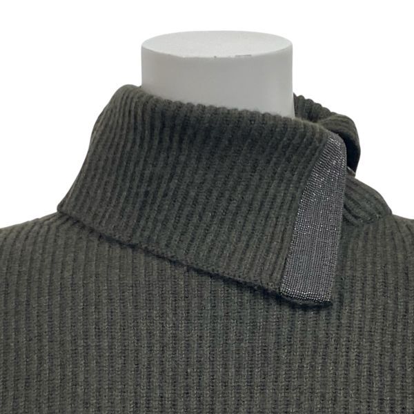 ブルネロクチネリ BRUNELLO CUCINELLI タートルネックセーター ニット 長袖 リブ編み カーキ カシミア100% XS 5号 レディース S5X159