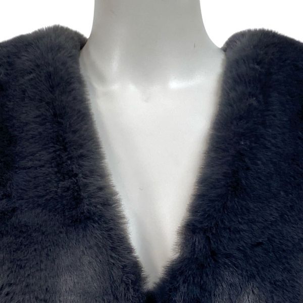 アンコキーヌ AnneCoquine エコファーベスト ジレ Vネック ノースリーブ チャコールグレー L 11号 レディース S5X148