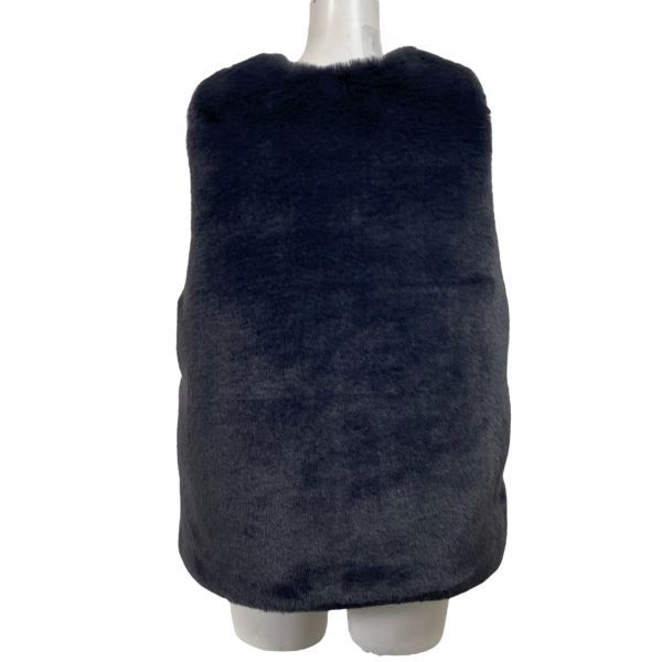  アンコキーヌ AnneCoquine エコファーベスト ジレ Vネック ノースリーブ チャコールグレー L 11号 レディース S 5 X 148 ベスト ジレ ベスト ジレ ビスチェ