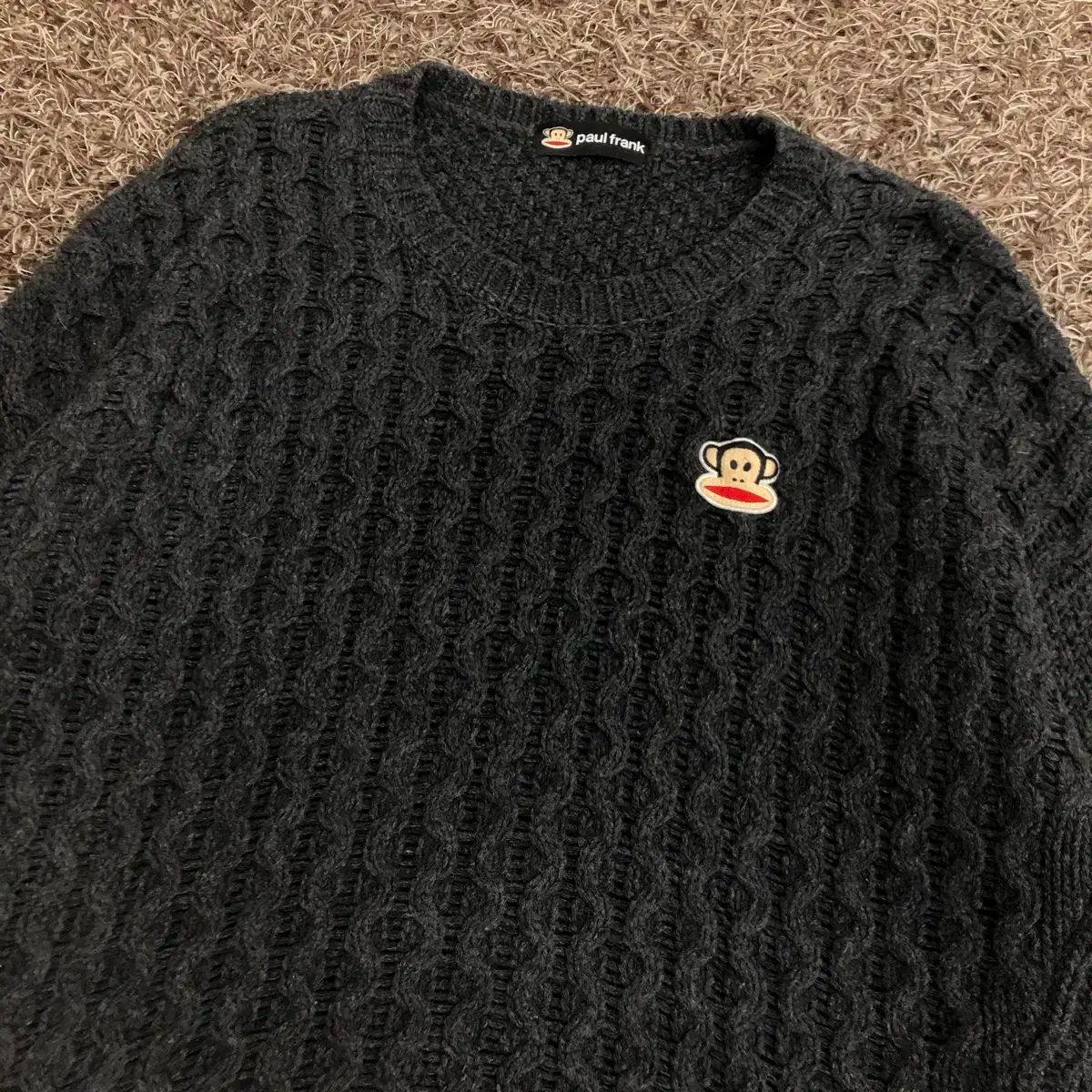 F ポールフランク ウール ケーブル サイド ジッパー ニット